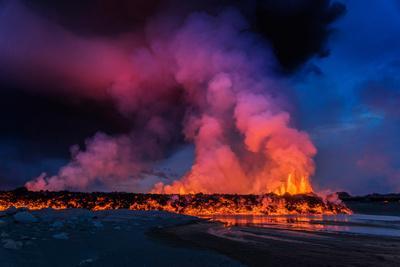 Glowing Lava, Eruption at the Holuhraun Fissure, Bardarbunga Volcano, Iceland
