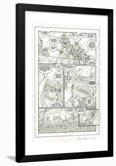 Ragnarok Issue No. 9: The Games of Life and Death - Pencils for Page 9-Walter Simonson-Framed Poster