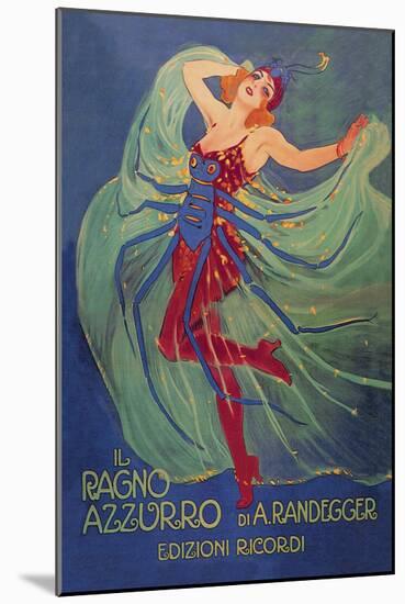 Ragno Azzurro (The Blue Spider)-Leopoldo Metlicovitz-Mounted Art Print