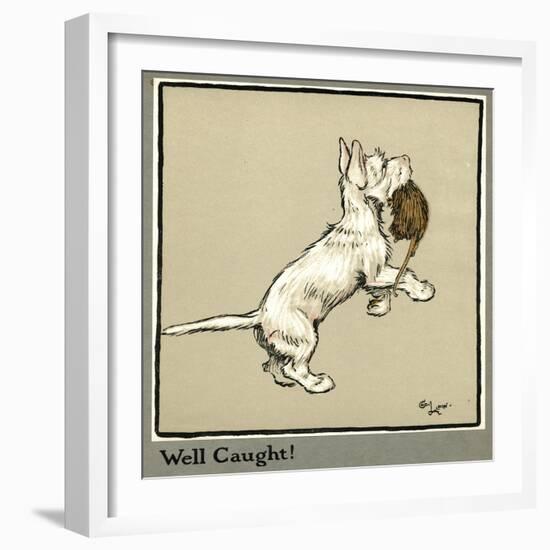 Rags the Puppy Catches a Rat-Cecil Aldin-Framed Photographic Print