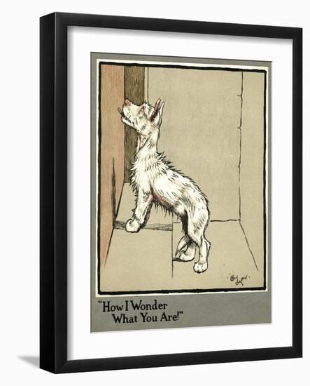 Rags the Puppy in the Dairy-Cecil Aldin-Framed Art Print