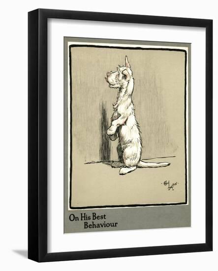 Rags the Puppy Sitting Up on His Hind Legs-Cecil Aldin-Framed Art Print