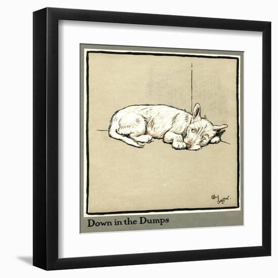 Rags the Puppy Skulking in a Corner-Cecil Aldin-Framed Art Print