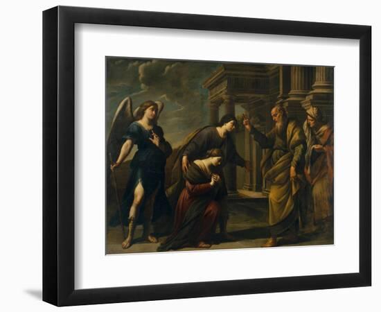 Raguel's Blessing of Her Daughter Sarah before Leaving Ecbatana with Tobias, C. 1640-Andrea Vaccaro-Framed Giclee Print