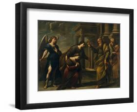 Raguel's Blessing of Her Daughter Sarah before Leaving Ecbatana with Tobias, C. 1640-Andrea Vaccaro-Framed Giclee Print