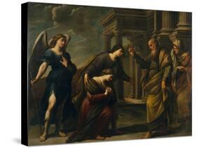 Raguel's Blessing of Her Daughter Sarah before Leaving Ecbatana with Tobias, C. 1640-Andrea Vaccaro-Stretched Canvas