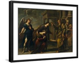 Raguel's Blessing of Her Daughter Sarah before Leaving Ecbatana with Tobias, C. 1640-Andrea Vaccaro-Framed Giclee Print