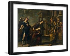 Raguel's Blessing of Her Daughter Sarah before Leaving Ecbatana with Tobias, C. 1640-Andrea Vaccaro-Framed Giclee Print