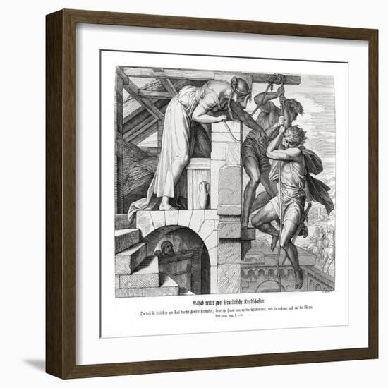 Rahab rescues two Israelite men, Joshua-Julius Schnorr von Carolsfeld-Framed Giclee Print