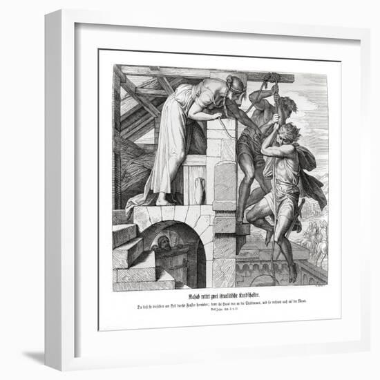 Rahab rescues two Israelite men, Joshua-Julius Schnorr von Carolsfeld-Framed Giclee Print