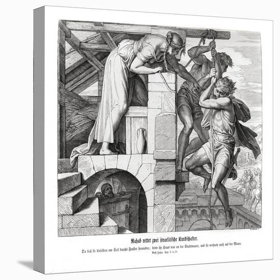 Rahab rescues two Israelite men, Joshua-Julius Schnorr von Carolsfeld-Stretched Canvas