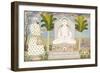 Rai Sabha Chand at a Jain Shrine-null-Framed Art Print