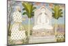 Rai Sabha Chand at a Jain Shrine-null-Mounted Art Print