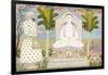 Rai Sabha Chand at a Jain Shrine-null-Framed Art Print