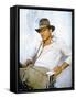 RAIDERS OF THE LOST ARK, 1981 On the set, Harrison Ford (photo)-null-Framed Stretched Canvas