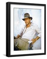 RAIDERS OF THE LOST ARK, 1981 On the set, Harrison Ford (photo)-null-Framed Photo