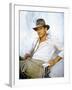 RAIDERS OF THE LOST ARK, 1981 On the set, Harrison Ford (photo)-null-Framed Photo