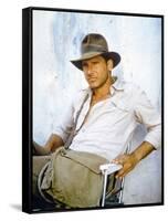 RAIDERS OF THE LOST ARK, 1981 On the set, Harrison Ford (photo)-null-Framed Stretched Canvas