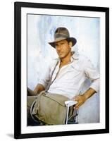 RAIDERS OF THE LOST ARK, 1981 On the set, Harrison Ford (photo)-null-Framed Photo