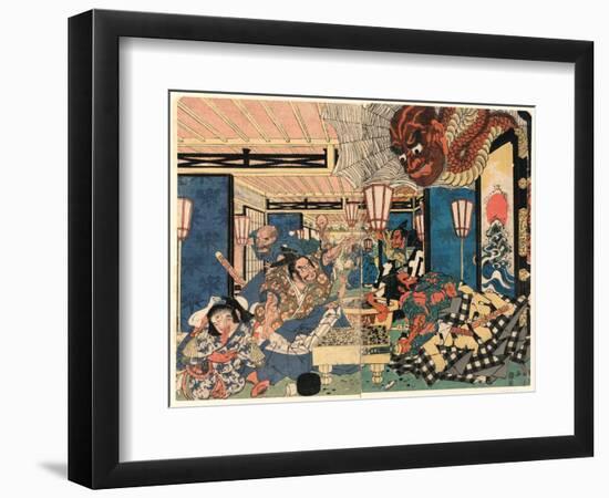 Raiko Shitenno to Tsuchigumo-null-Framed Giclee Print