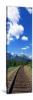 Rail Road Tracks Banff National Park Alberta Canada-null-Stretched Canvas