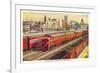 Rail Yards and Skyline, Pittsburgh, Pennsylvania-null-Framed Premium Giclee Print