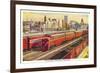 Rail Yards and Skyline, Pittsburgh, Pennsylvania-null-Framed Premium Giclee Print