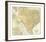 Railroad And County Map Of Texas, c.1882-null-Framed Art Print