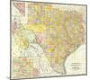 Railroad And County Map Of Texas, c.1882-null-Mounted Art Print