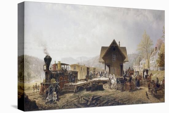 Railroad Arriving, Stratford, CT-Edward Lamson Henry-Stretched Canvas