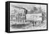 Railroad Battery Protects Workmen-Frank Leslie-Framed Stretched Canvas