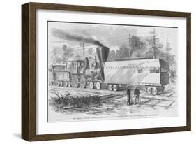 Railroad Battery Protects Workmen-Frank Leslie-Framed Art Print