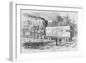 Railroad Battery Protects Workmen-Frank Leslie-Framed Art Print