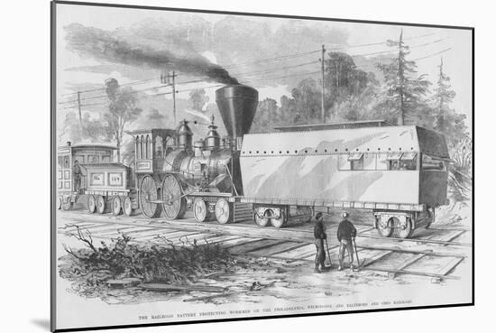 Railroad Battery Protects Workmen-Frank Leslie-Mounted Art Print