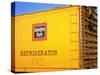 Railroad Box Car Painted the Colors of the Wabash Railroad with Image Denoting the Burlington Route-Walker Evans-Stretched Canvas