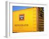 Railroad Box Car Painted the Colors of the Wabash Railroad with Image Denoting the Burlington Route-Walker Evans-Framed Photographic Print