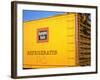 Railroad Box Car Painted the Colors of the Wabash Railroad with Image Denoting the Burlington Route-Walker Evans-Framed Photographic Print