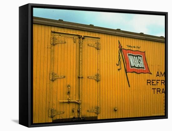 Railroad Box Car Showing the Flag Logo of the Wabash Railroad-Walker Evans-Framed Stretched Canvas