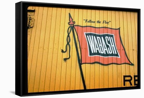 Railroad Box Car Showing the Flag Logo of the Wabash Railroad-Walker Evans-Framed Stretched Canvas