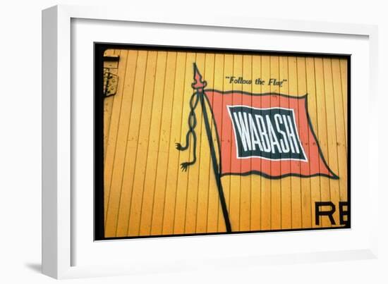 Railroad Box Car Showing the Flag Logo of the Wabash Railroad-Walker Evans-Framed Photographic Print