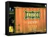 Railroad Box Car Showing the Logo of the Frisco Railroad-Walker Evans-Framed Stretched Canvas