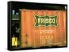 Railroad Box Car Showing the Logo of the Frisco Railroad-Walker Evans-Framed Stretched Canvas