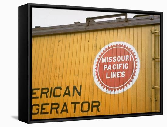 Railroad Box Car Showing the Logo of the Missouri Pacific Railroad-Walker Evans-Framed Stretched Canvas