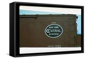 Railroad Box Car Showing the Logo of the New York Central Railroad-Walker Evans-Framed Stretched Canvas