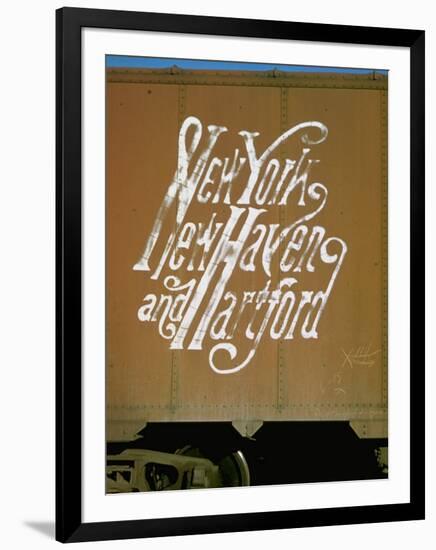 Railroad Box Car Showing the Logo of the New York, New Haven and Hartford Railroad-null-Framed Premium Photographic Print