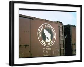 Railroad Box Car W. the Logo of the Great Northern Railway-null-Framed Photographic Print