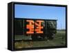 Railroad Box Car with Logo NH-Walker Evans-Framed Stretched Canvas