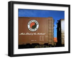 Railroad Box Car with Logo of the Northern Pacific Railroad-Walker Evans-Framed Photographic Print