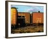 Railroad Box Cars Idle in Train Yard, Lit by Early Morning Sunlight-Walker Evans-Framed Photographic Print