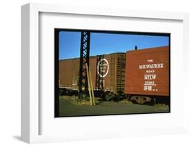 Railroad Box Cars with the Logos of the Atlantic Coast Line and Milwaukee Road Railroads-Walker Evans-Framed Photographic Print